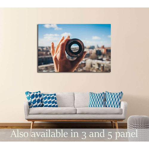 City view through the lens №3044 Ready to Hang Canvas Print