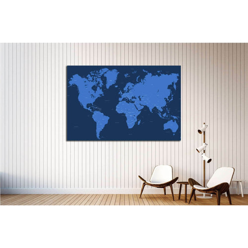 Copy of World Map №1502 Ready to Hang Canvas Print