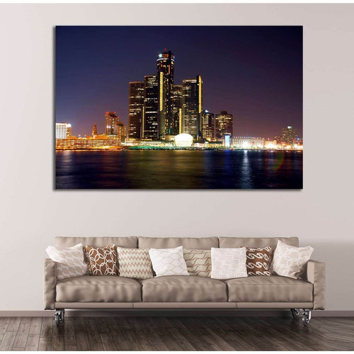 Detroit Cityscape №134 Ready to Hang Canvas Print