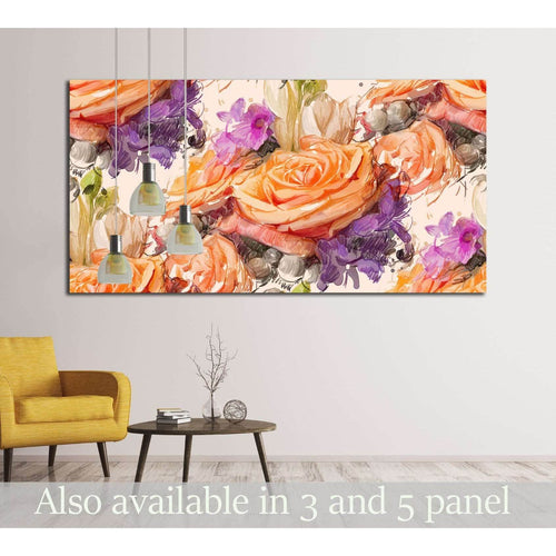 Drawing with colored pencils and watercolor №2571 Ready to Hang Canvas Print