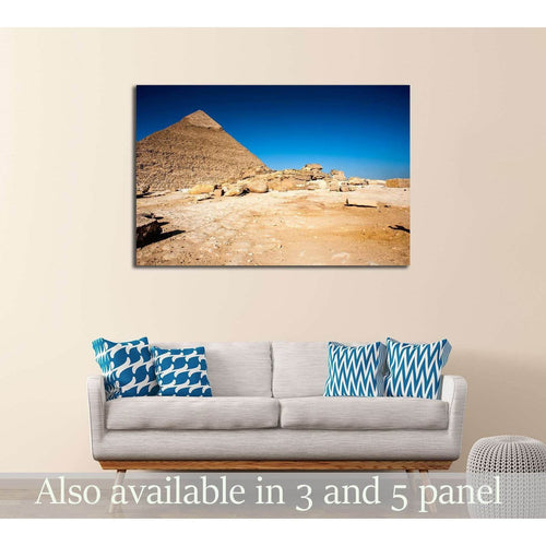 Egyptian Pyramids of Giza and the tomb of the Fourth-Dynasty pharaoh Khafre №3211 Ready to Hang Canvas Print