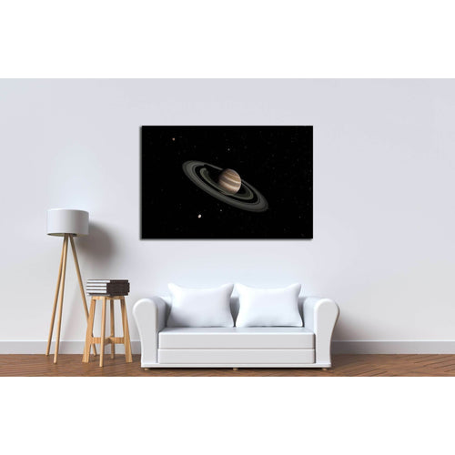 Exoplanet with rings gas giant Saturn planet №2420 Ready to Hang Canvas Print
