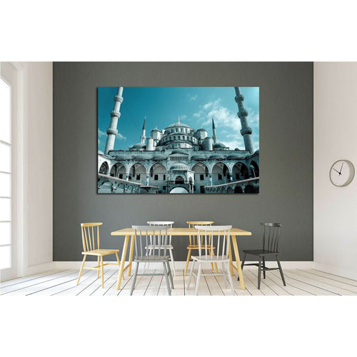 Fantastic view of Blue Mosque (Sultan Ahmet) in Istanbul, Turkey №1789 Ready to Hang Canvas Print
