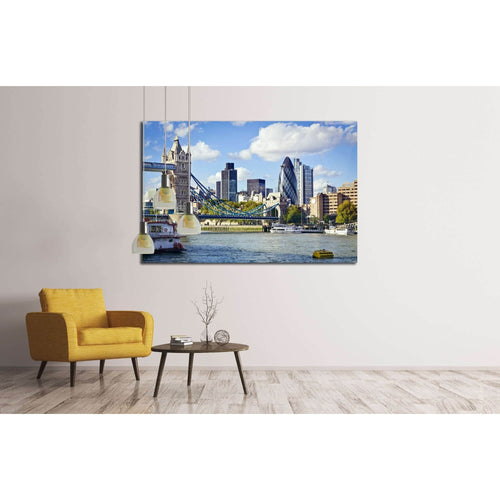 Financial District of London and the Tower Bridge №2597 Ready to Hang Canvas Print