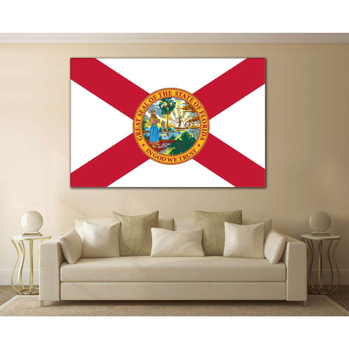 Flag of Florida №835 Ready to Hang Canvas Print