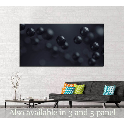 Flying polygonal spheres in empty space №2579 Ready to Hang Canvas Print