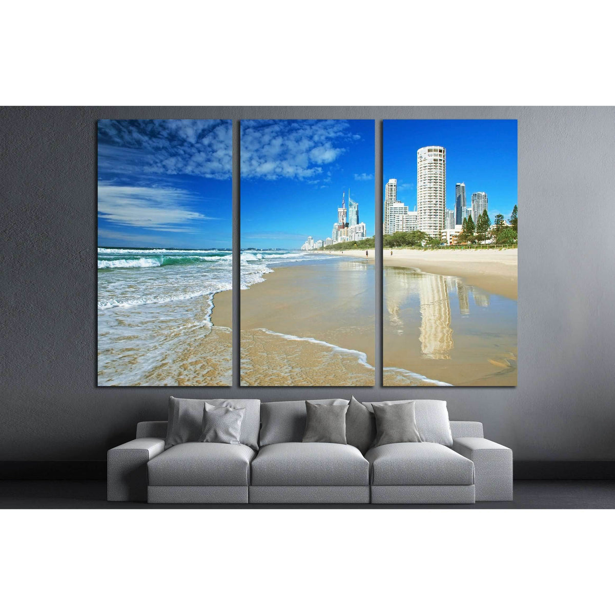 Goldcoast, Queensland, Australia №2231 Ready to Hang Canvas Print – Zellart Canvas Prints