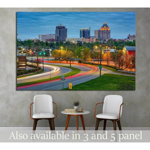 Greensboro, North Carolina, USA downtown skyline №1744 Ready to Hang Canvas Print