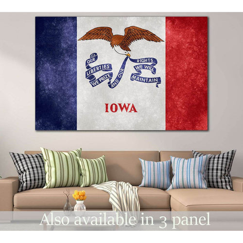 Grungy Flag of Lowa №832 Ready to Hang Canvas Print
