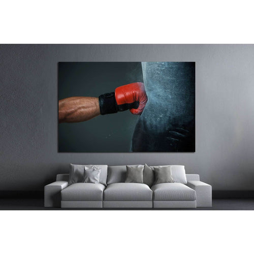 Hand of boxer and punching bag №1375 Ready to Hang Canvas Print