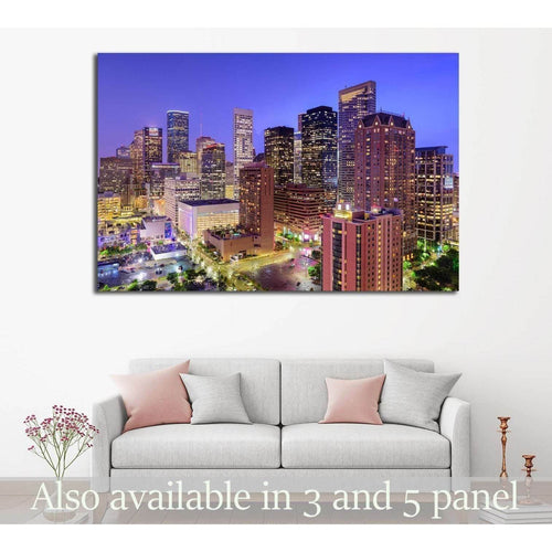 Houston, Texas, USA downtown city skyline №2073 Ready to Hang Canvas Print