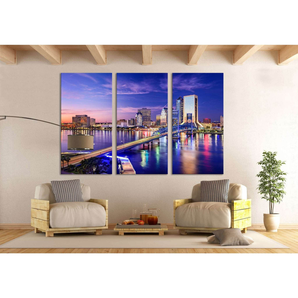 Jacksonville Skyline №621 Ready to Hang Canvas Print ...