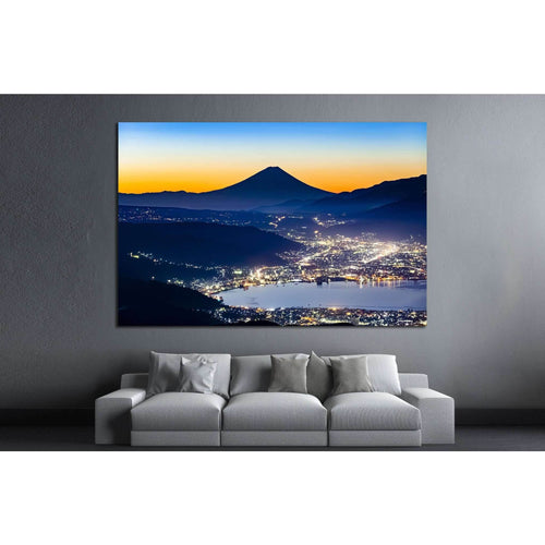 Lake Suwa and Mount Fuji, Japan №1252 Ready to Hang Canvas Print