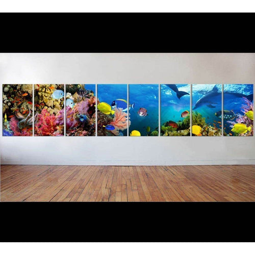 Large Panorama of marine species №56 Ready to Hang Canvas Print