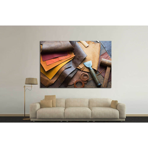 Leather craft №1062 Ready to Hang Canvas Print