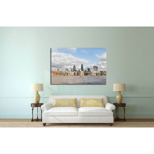 London skyline including The Leadenhall Building and 20 Fenchurch Street №2938 Ready to Hang Canvas Print