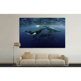 Many Whales №506 Ready to Hang Canvas Print