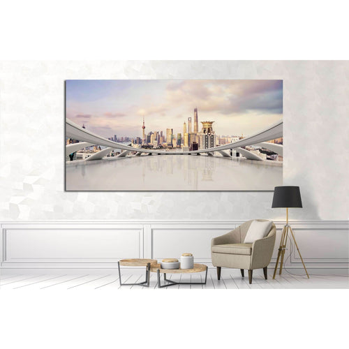 modern city skyline,traffic and cityscape in Shanghai, China №1522 Ready to Hang Canvas Print