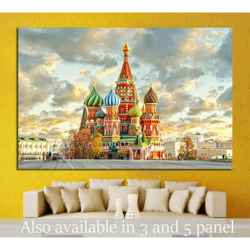 Moscow,Russia,Red square,view of St. Basil's Cathedral №1521 Ready to Hang Canvas Print