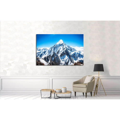 Mountain peak. Everest. National Park, Nepal №3107 Ready to Hang Canvas Print