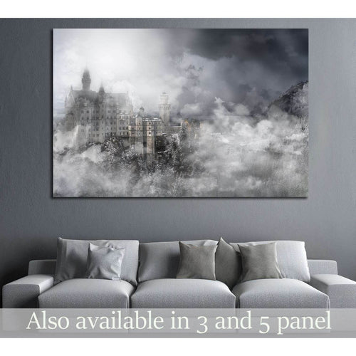 Neuschwanstein castle in the Bavaria Alp №1814 Ready to Hang Canvas Print