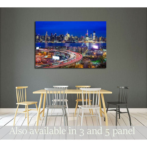 New York City skyline over The Helix Loop №2969 Ready to Hang Canvas Print