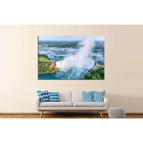Niagara Falls Aerial View, Canadian Falls, Canada №2006 Ready to Hang Canvas Print