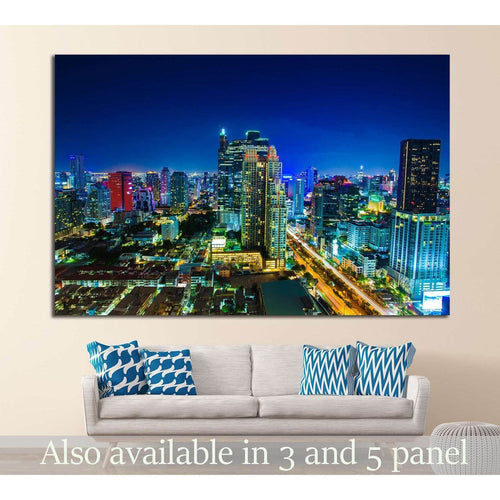 night landscape buildings №995 Ready to Hang Canvas Print