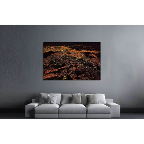 Night panoramic view of Mexico city, Mexico. Central America №2942 Ready to Hang Canvas Print