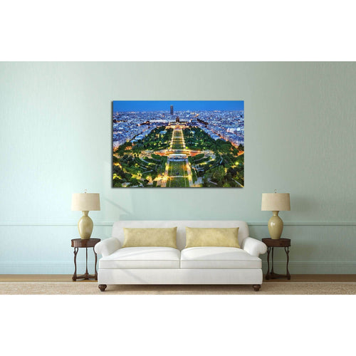 Night view of Paris from the Eiffel Tower №2243 Ready to Hang Canvas Print