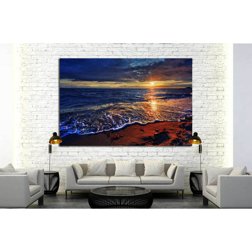 ocean beach with a breaking wave №845 Ready to Hang Canvas Print