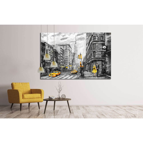 oil painting street view of New York №1563 Ready to Hang Canvas Print