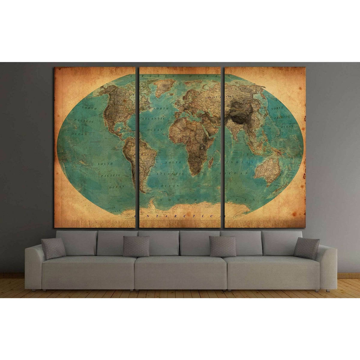 Old Vintage World Map Canvas Print – Zellart Canvas Prints