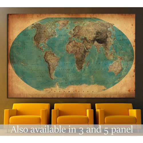 Old World Map №1458 Ready to Hang Canvas Print
