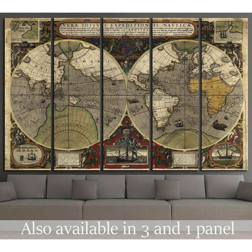 Old World Map №1494 Ready to Hang Canvas Print