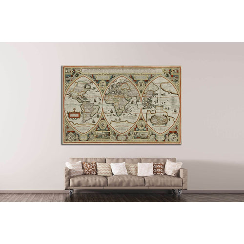 Old World map №1457 Ready to Hang Canvas Print