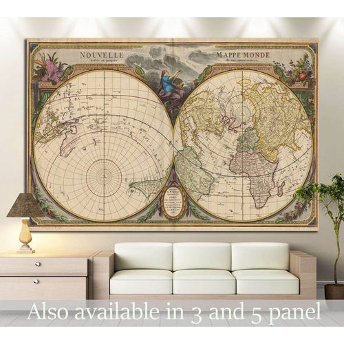 Old World Map №1474 Ready to Hang Canvas Print