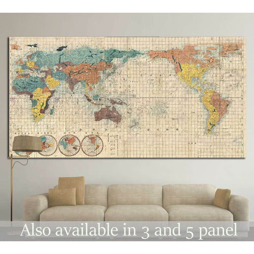 Old World Map №1480 Ready to Hang Canvas Print