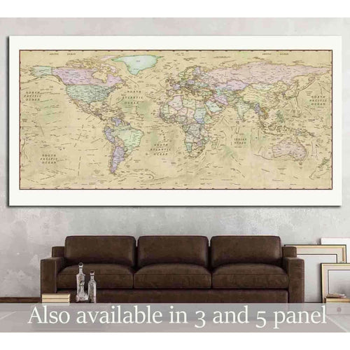 Old World Map №1488 Ready to Hang Canvas Print