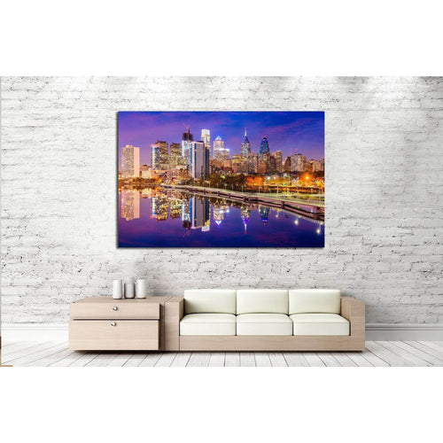 Philadelphia, Pennsylvania, USA Skyline on the Schuylkill River №2089 Ready to Hang Canvas Print