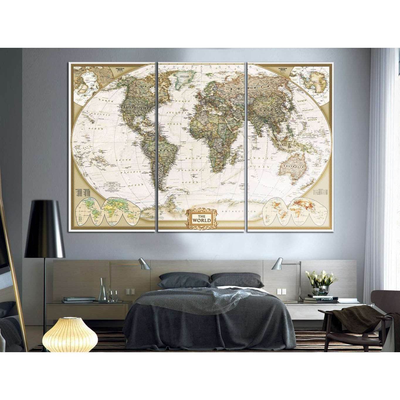 Rustic World Map 11 x 14 Canvas Set (Free Shipping) - Avery and Rose