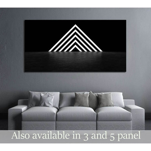 Pyramid consisting of glowing stripes. 3D Render №2890 Ready to Hang Canvas Print