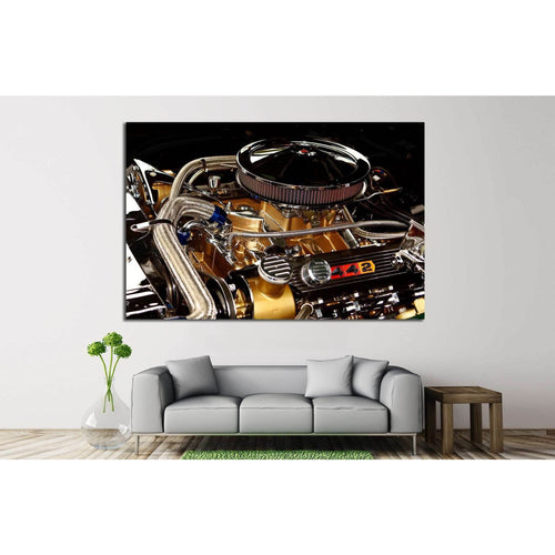 Race Car Engine №517 Ready to Hang Canvas Print