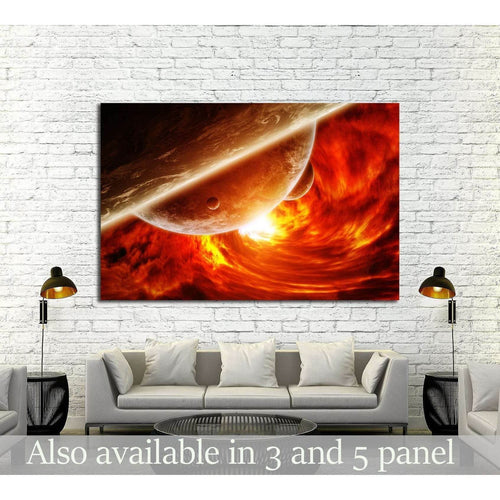 Red black hole sucking up the planet Earth 'elements of this image furnished by NASA №2453 Ready to Hang Canvas Print