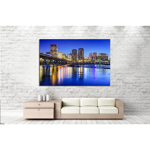 Richmond, Virginia, USA downtown skyline on the James River №2028 Ready to Hang Canvas Print