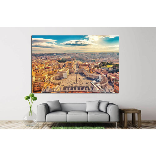 Saint Peter's Square in Vatican, Rome №1100 Ready to Hang Canvas Print