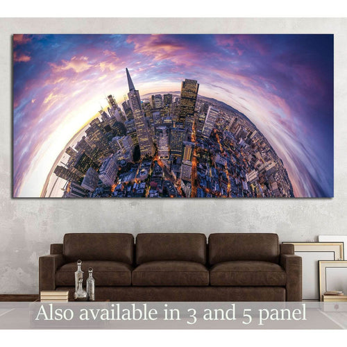 San Francisco aerial view from sea side №1954 Ready to Hang Canvas Print