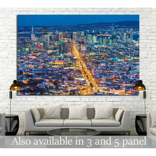 San Francisco City from Twin Peak №1712 Ready to Hang Canvas Print
