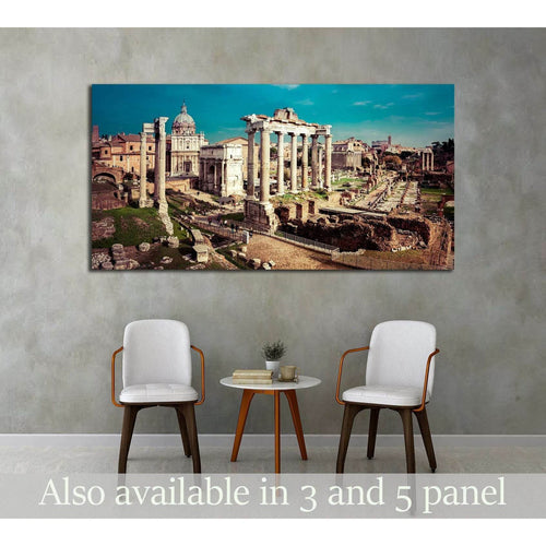 Saturn Temple in Rome, Italy №2905 Ready to Hang Canvas Print