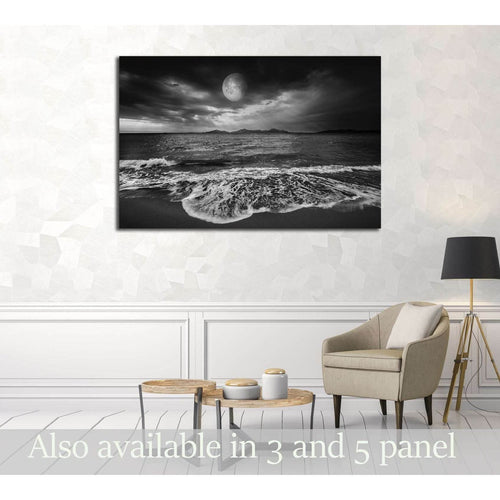 sea landscape with moon №2859 Ready to Hang Canvas Print